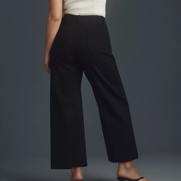 Maeve The Colette Ponte Crop Wide Leg Pants In Black Size 28 - Picture 2 of 7